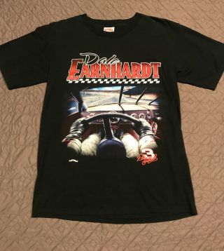 Vtg 90s Dale Earnhardt 3 T - Shirt - Nutmeg Mills Brand - Size L - Nascar