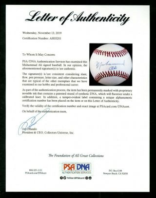 MUHAMMAD ALI Signed Autographed Baseball OAL PSA DNA - THE GREATEST OF ALL TIME 2