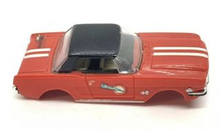 Vintage Red Mustang Slot Car Body Shell Schiefer Decals