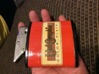 Rare large THE GIANT ad table lighter,  UniGraphic Color Plate 2