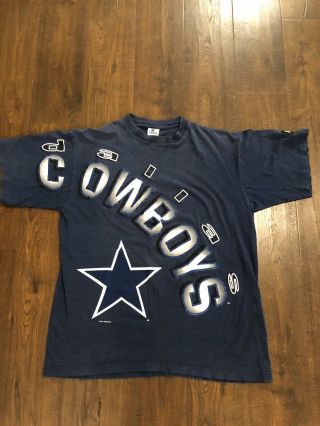 Vintage 90s Dallas Cowboys Starter T Shirt Adult Large Nfl Spell Out Football