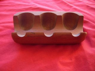 Vintage Denmark Wood Tobacco Pipe Stand Rack For 3 Pipes