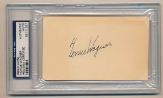 Honus Wagner Signed Index Card Autograph Auto Psa/dna Certified Authentic
