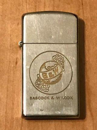 All 1963 Slim Zippo Lighter - Babcock & Wilcox