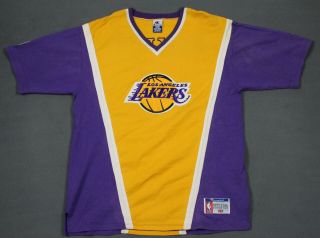 Los Angeles Lakers Vintage Champion Nba Official Shooting Shirt Large Jersey