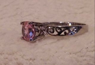 Vintage Sterling Silver Ring With A Purple Gemstone Size 8