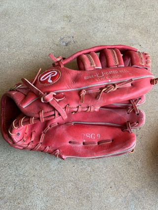 Vintage RAWLINGS RSG 9 Darryl Strawberry Adult Size Red Baseball Glove Mitt LHT 2