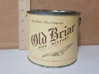 United States Tobacco Company’s Old Briar Pipe Mixture Empty Tin Can 8 Ounces
