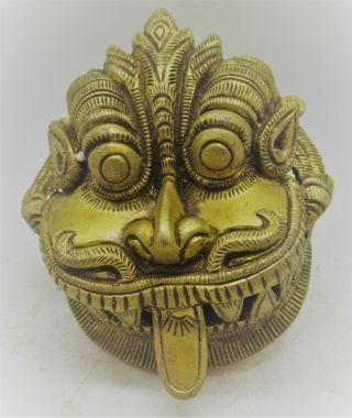 Wonderful Old Antique Chinese Gold Gilded Dragon Head Mount Very Interesting