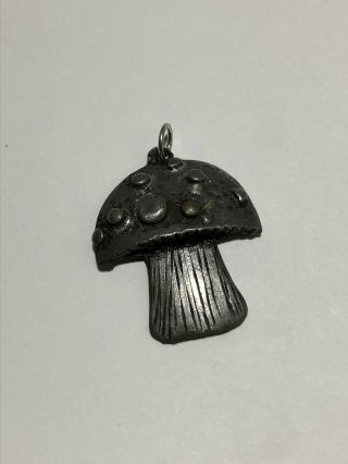 Vintage Metzke Pewter Mushroom Pendant