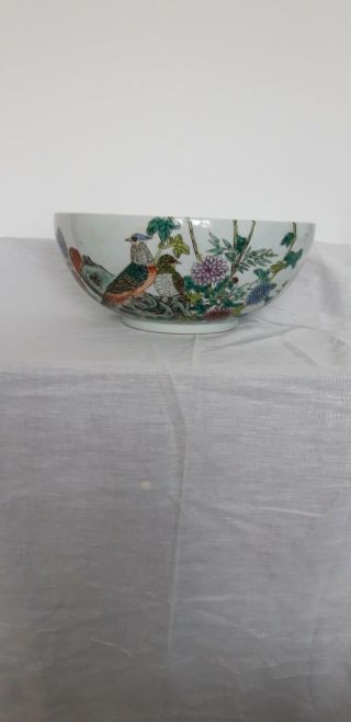 Antique Chinese Famille Rose Porcelain Punch Bowl 20th Century