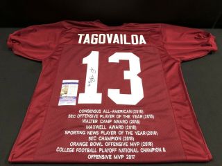 Tua Tagovailoa Alabama Tide Signed Red Custom Jersey Jsa Sd61722 Rtr