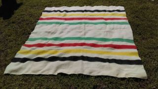 Vintage Polar Star Golden Dawn 100 Virgin Wool Blanket Stripe 69 " 81 " Jcpenney