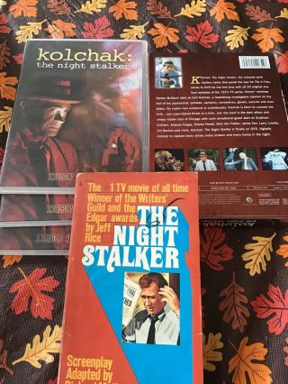 Kolchak: The Night Stalker (dvd,  2005,  3 - Disc Set) Plus Vintage Paperback.
