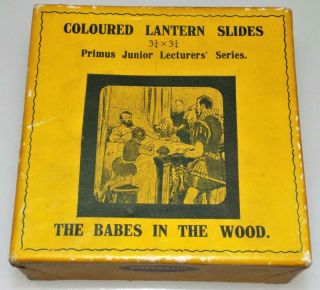 The Babes In The Woods - Boxed Set Of 8 Antique Magic Lantern Slides C1900