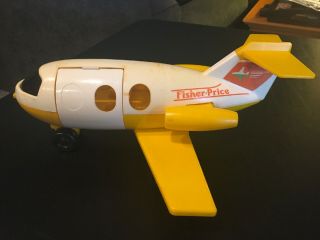 Vintage 1980 Fisher Price Little People Jet Airplane 2502 Yellow & Orange