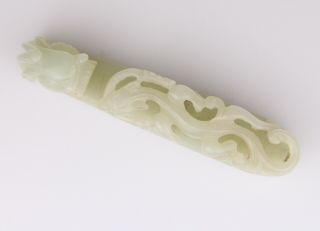Antique Chinese Carved Jade Belt Hook Dragon 19th C Qing