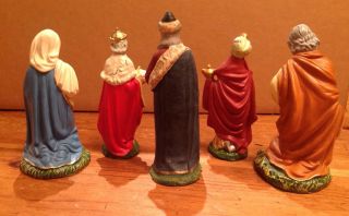 SET 5 Vintage PAPER MACHE Nativity CRECHE Figurine Wise Men Mary Joseph ITALY 2