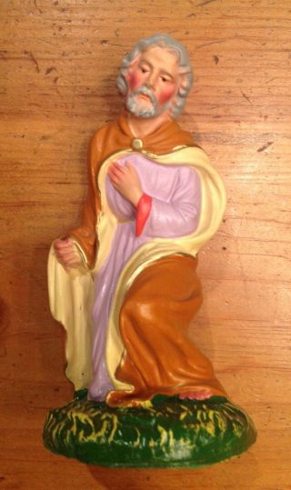 SET 5 Vintage PAPER MACHE Nativity CRECHE Figurine Wise Men Mary Joseph ITALY 3