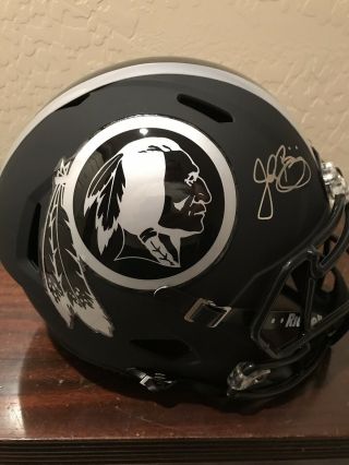 John Riggins Washington Redskins Autographed Helmet Full Size Speed Black Ice