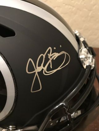 John Riggins Washington Redskins Autographed Helmet Full Size Speed Black Ice 2