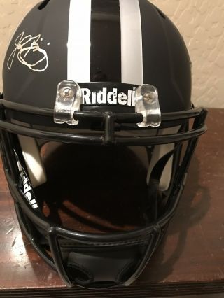 John Riggins Washington Redskins Autographed Helmet Full Size Speed Black Ice 3