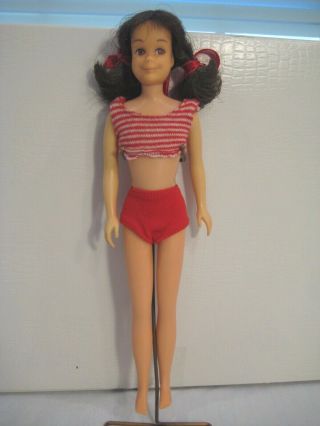 Vintage Scooter Doll Brunette 1960s Barbie Skipper Friend 60s Swimsuit