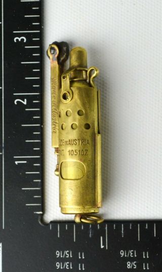 (repair) IMCO IFA JFA 105107 Antique Brass Trench Slide Lighter Austria 2