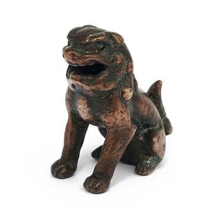 Antique Chinese Cast Metal Fo Dog Figure