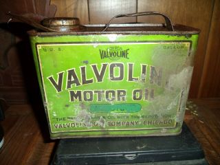 Rare Antique Vintage Valvoline Motor Oil Can Spout 1/2 Gallon Chicago