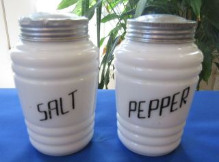 Vintage Hazel Atlas Milk Glass Salt & Pepper Shakers