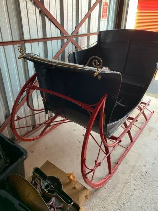 Antique Restored Horse Drawn Sleigh With Eagle Heads