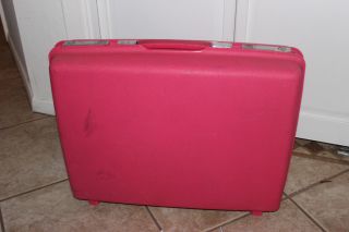 Vintage Samsonite Saturn Pink 20 " Hard Shell Suitcase With Key
