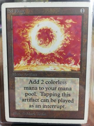 1x Unlimited Sol Ring Mtg Unlimited - Played - Magic The Gathering.  Vintage.