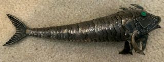 Antique Spanish Silver Articulated Fish - Art Object -