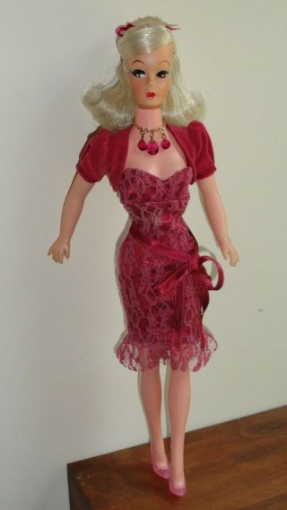 Vintage Barbie Clone Doll Platinum Swirl Ponytail Dress Heels Necklace Bolero