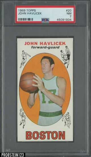 1969 Topps Basketball 20 John Havlicek Boston Celtics Hof Psa 7 M