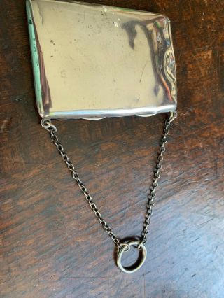 Edwardian Antique Solid Silver Stamp & Calling Card Case S Mordan Chester 1909