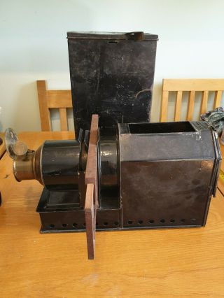 Antique Magic Lantern Projector With Case.