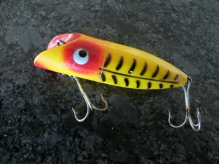 Vintage Topwater Chugger - Yellow,  Black & Red - 3 Inch