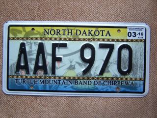 2016 North Dakota Chippewa License Plate.  115 Grams - -