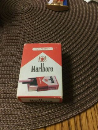 Vintage Marlboro Mini Portable Metal Pocket Ashtray With Box