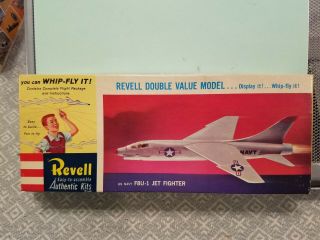 Vintage Revell H - 154:98 Whip - Fly It F8u - 1 Crusader Jet Fighter 1960 Rare