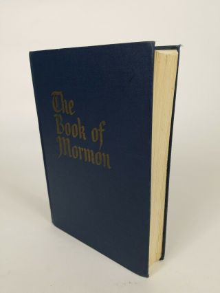 Vintage Book of Mormon Large Print Hard Cover Blue LDS Scripture,  1962, 2