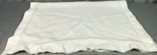Vintage Baby Waffle Weave Blanket Nylon Trim White Crib Made USA 100 Acrylic 2