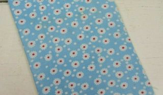 Vintage Feedsack Baby Blue W/ Daisy Craft / Quilting Fabric 35 " X 35 "