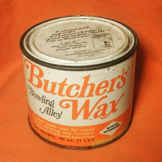 Vintage White Diamond Butchers Bowling Alley Paste Wax 1 Lb Can Carnuba