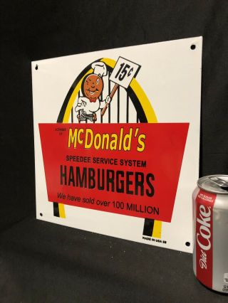 Vintage Porcelain Mcdonald’s Hamburger Sign Marked “59”
