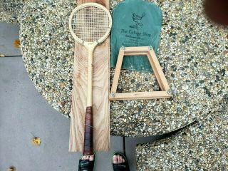 Vintage Williams College Shop,  Williamstown,  Ma.  Wooden Squash Racquet