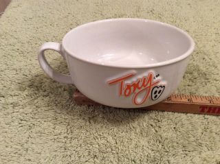 Kelloggs Tony The Tiger Cereal Bowl Frosted Flakes White Ceramic 1999 Vintage 2